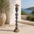 Marc Zimmerman "Stone Perch 5" Glazed Ceramic Totem, 62 Inches Tall, Organic Sphere Forms, Neutral Glaze, Bird Finial, Contemporary Art West Coast For Sale In Monterey, CA - Image 6 of 7