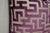 2020s Pair of Jim Thompson “Apollon” Aubergine Greek Key Cut Velvet Custom Pillows 22x22 In. For Sale - Image 5 of 6