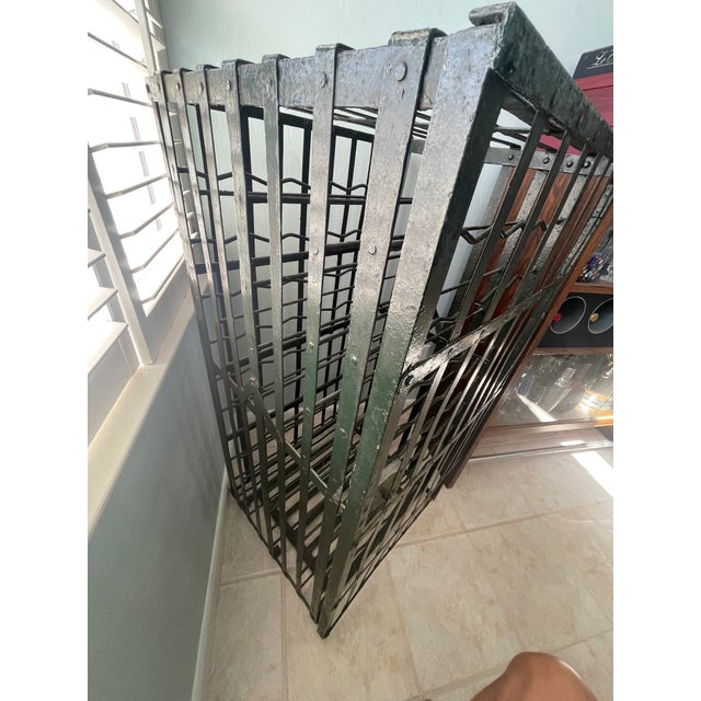 French Vintage French Rigidex Metal Wine Cellar Cage With Patina. For Sale - Image 3 of 4