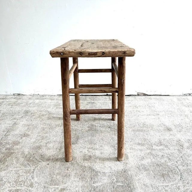 Late 20th Century Elm Wood Console Table For Sale - Image 9 of 11