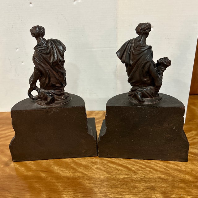 Metal 1960s Beautiful Metal Neoclassical Book Ends For Sale - Image 7 of 8