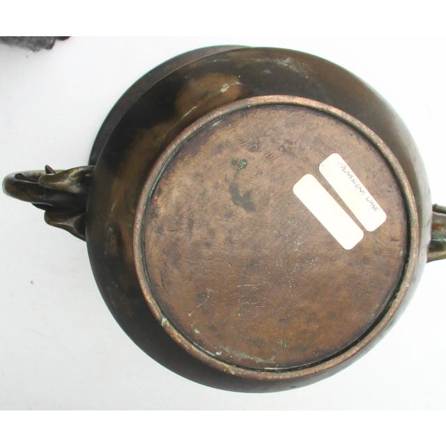 Burnt Umber Japanese Archic Dragon Vase Edo Period For Sale - Image 8 of 9