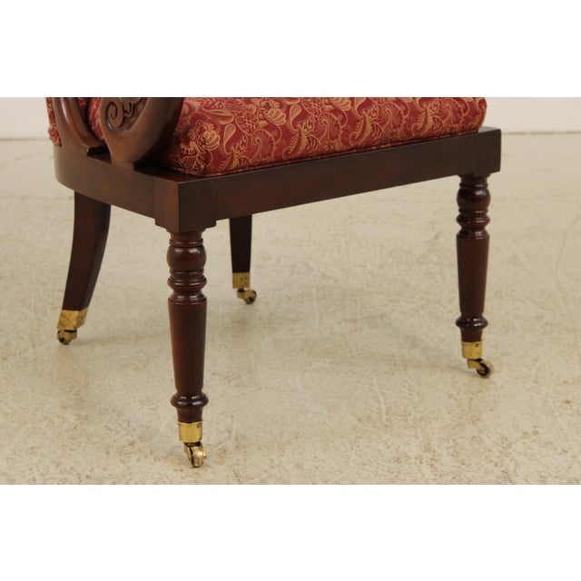 Hancock & Moore Regency Mahogany Upholstered Chair For Sale - Image 12 of 15