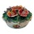 Mid-Century Italian Majolica Capodimonte Style Hand-Painted Floral Trinket Dish For Sale