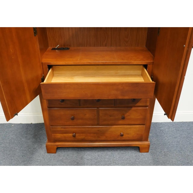 Stanley Furniture Cherry Rustic Country French 40" Clothing / Media Door Chest 21913-70012 For Sale In Kansas City - Image 6 of 13