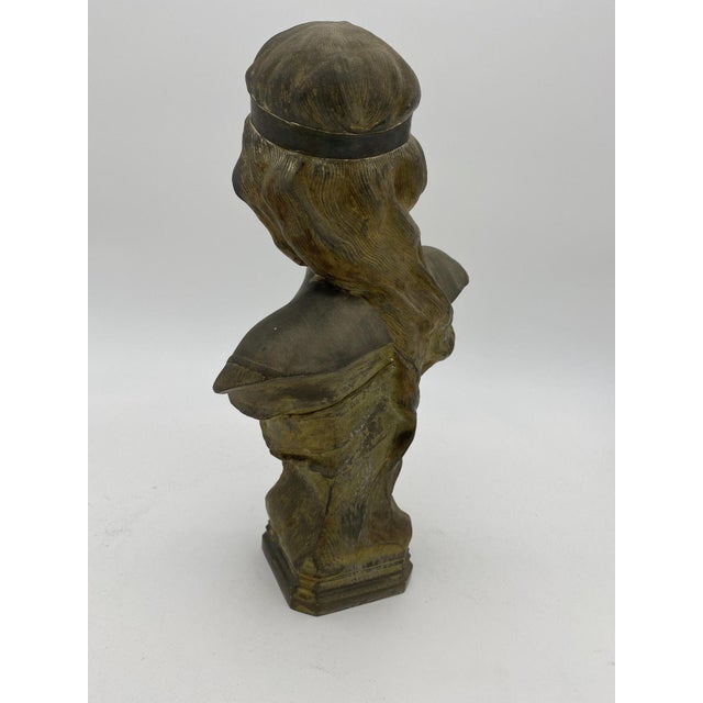 1900-1909 French Art Nouveau Atala Bronze Bust W/ Pewter Finished For Sale - Image 4 of 8