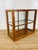 Vintage 30s / 40s Glass & Wood Display Case wood frame glass on all sides 2 levels with removable glass shelf front door...