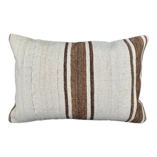 Turkish Hemp Pillow Cushion Natural Beige Brown Cushion Cover 16"x24" For Sale