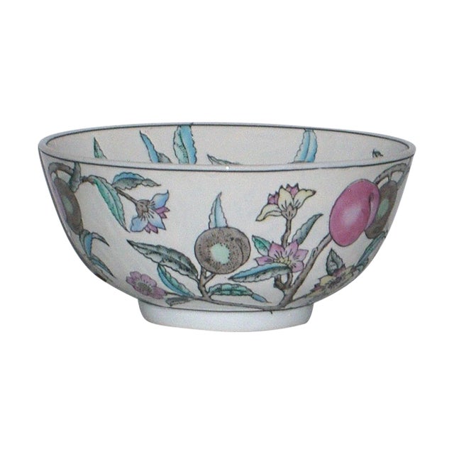 Chinese 8" Fruit Bowl ~ Marked Mid 20th Century ~ Hand Painted For Sale