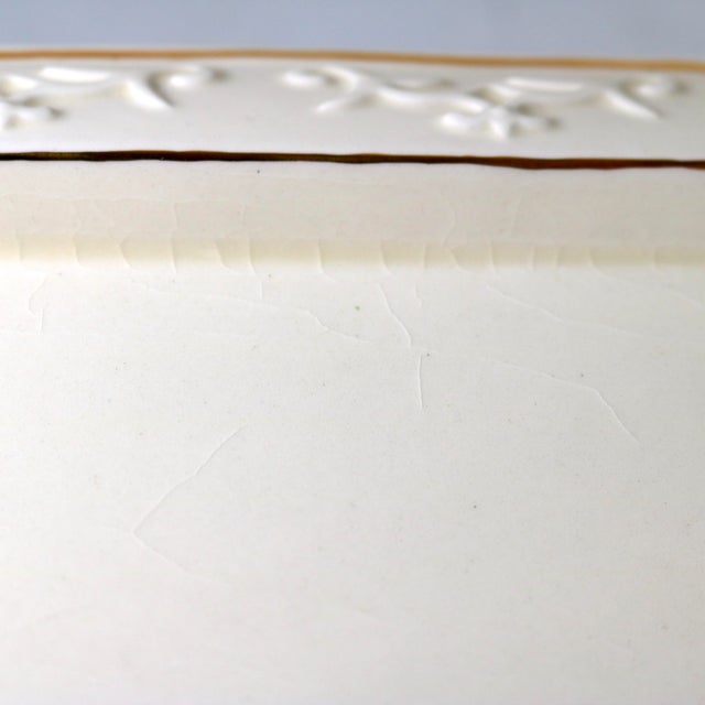 Vintage Abigails Gold-Trimmed Floral Porcelain Covered Cheese Wedge Dome & Tray For Sale - Image 10 of 15