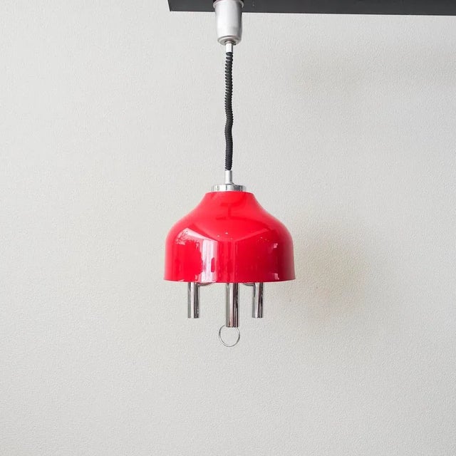 Mid-Century Modern Space Age Rise and Fall Pendant Lamp, 1970s For Sale - Image 3 of 17