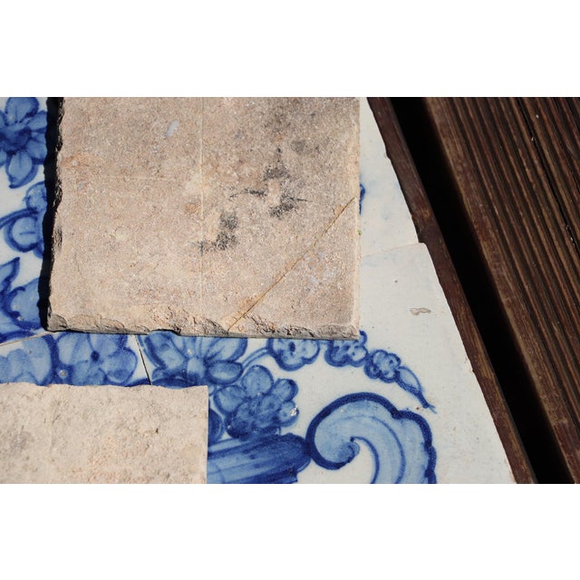 Tile Mural Panel Depicting a Baroque Jardinière With Flowers, Portuguese, 18th Century For Sale - Image 15 of 16