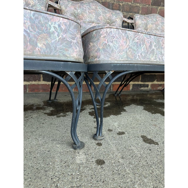 Mid 20th Century Vintage Woodard Six Piece Sectional Sofa Wrought Iron Patio Furniture, Attributed For Sale - Image 5 of 9