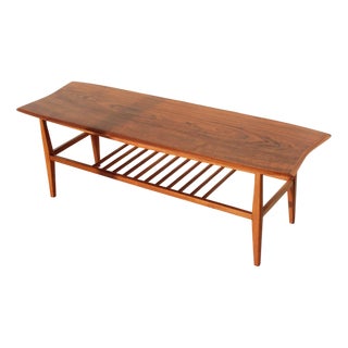 Vintage Surfboard Coffee Table in Walnut from Everest, 1960s For Sale