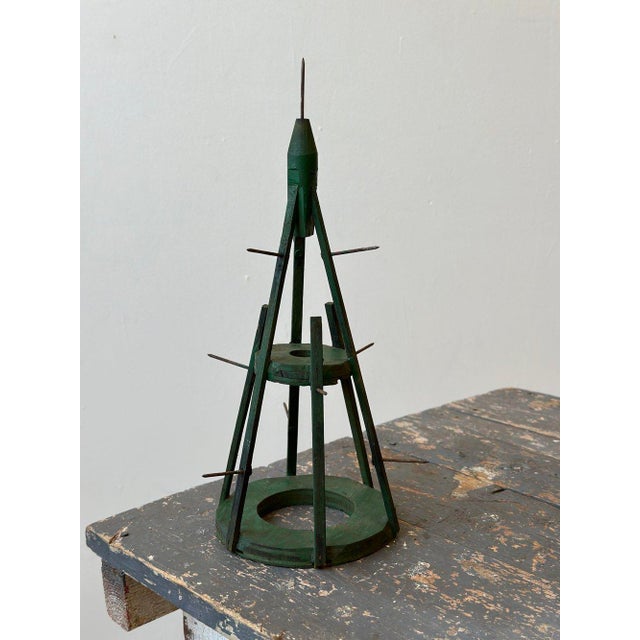Vintage Sculptural Folk Art Spool Holder, Circa 1950s. Conical handmade form likely produced from scrap materials. Deep...