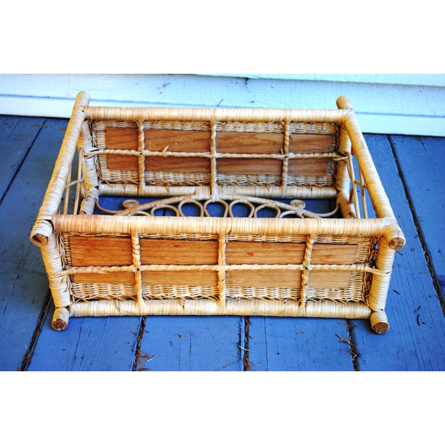 Mid Century Rattan Wicker Hanging Shelf Chairish