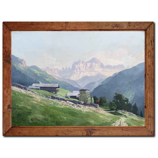 Fritz Rotter, View of the Catinaccio Rosengarten, Dolomites, Italy, Oil Painting For Sale - Image 17 of 17