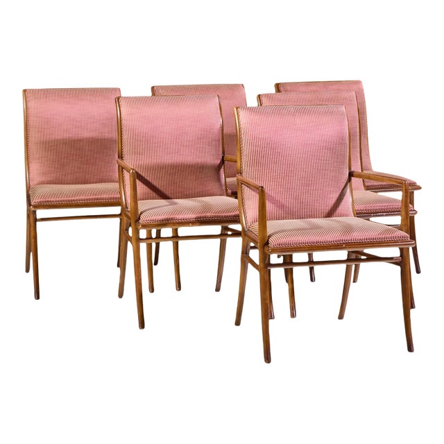 Robsjohn-Gibbings for Widdicomb Mid Century Walnut Dining Chairs - Set of 6 For Sale