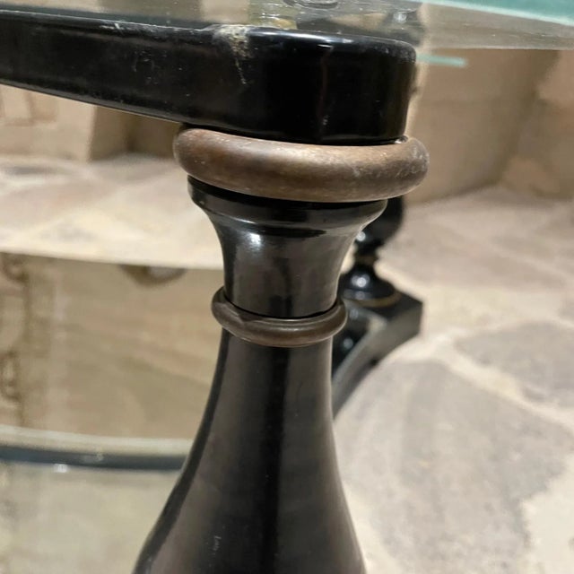 1960s Sculptural Coffee Table Glass Black Iron + Brass Arturo Pani For Sale In San Diego - Image 6 of 11
