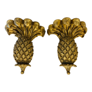 Pair of 1990s Pineapple Wall Brackets