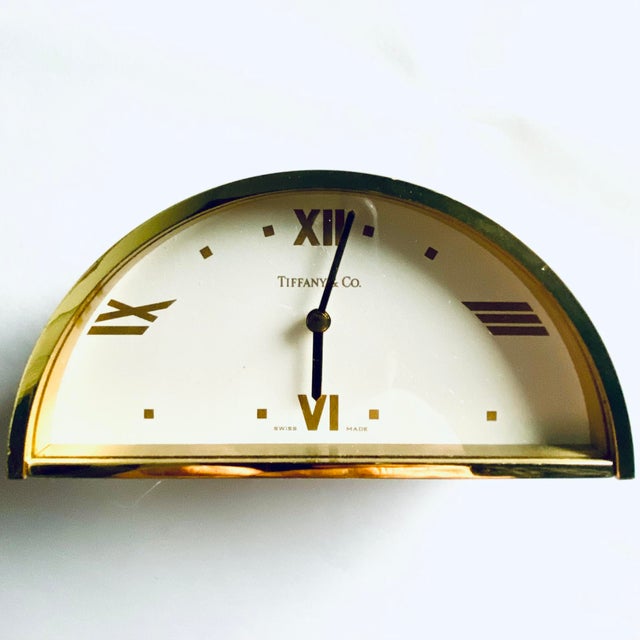 1990s Tiffany and Co. Swiss Brass Golden Half-Moon Modern Desk
