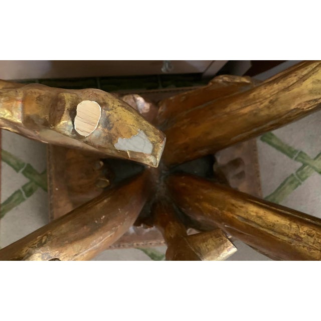 1980s Vintage Glass Top Console Table For Sale - Image 10 of 10