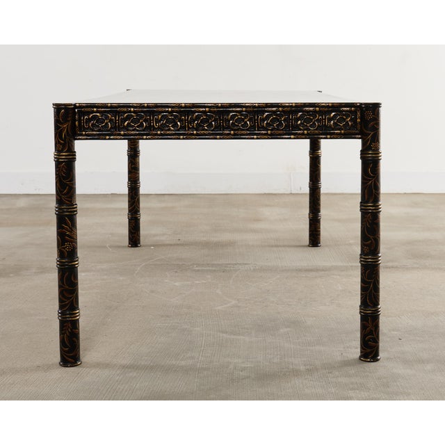 Dennis & Leen Regency Style Lacquer Chinoiserie Decorated Desk For Sale In Sacramento - Image 6 of 17