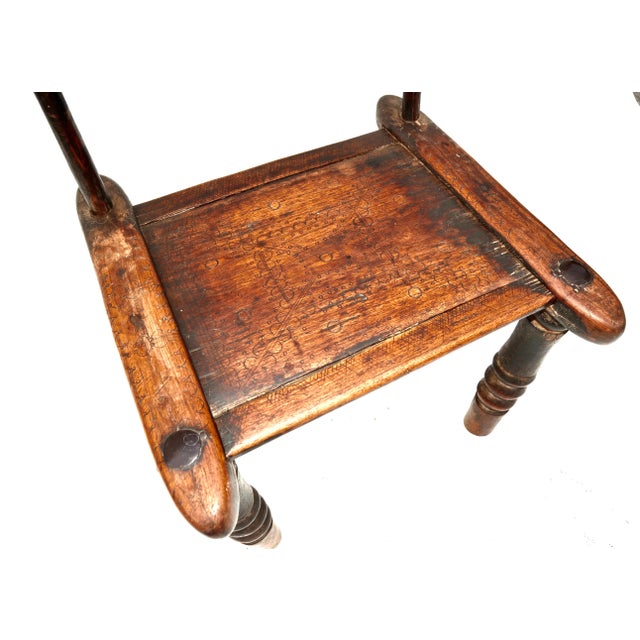 Brown Antique African Senufo Carved Hardwood Chair For Sale - Image 8 of 9