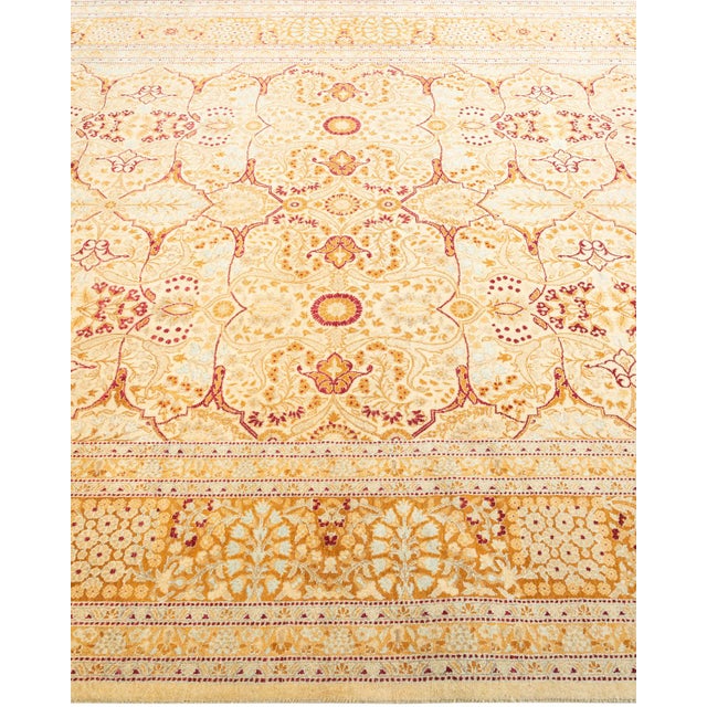 Solo Rugs Mogul, One-of-a-Kind Hand-Knotted Area Rug in Ivory, 6' 2" x 12' 1" For Sale - Image 4 of 8