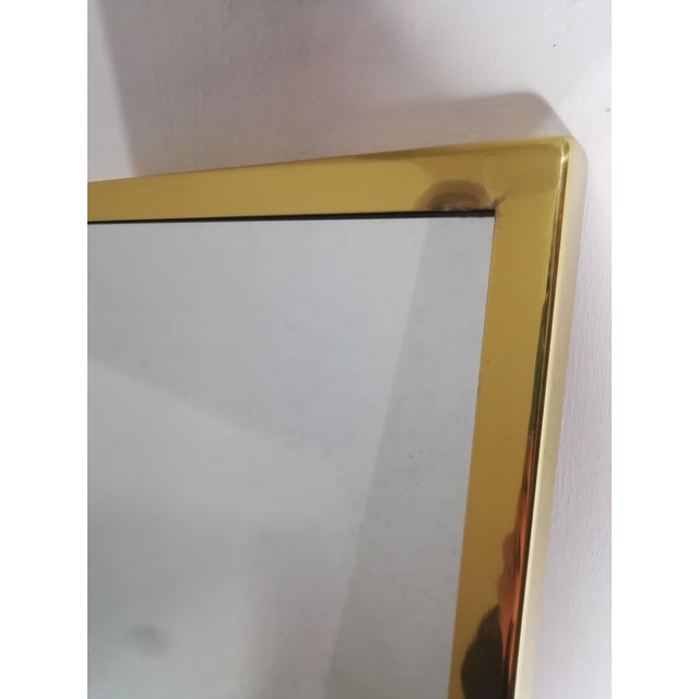 Gold Square Mirror with Brass Frame, Italy, 1980s For Sale - Image 8 of 12
