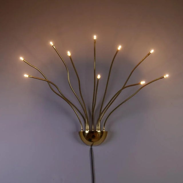 Postmodern Vintage Brass Model Medusa Wall Lamp by Florian Schulz, 1980s For Sale - Image 3 of 6