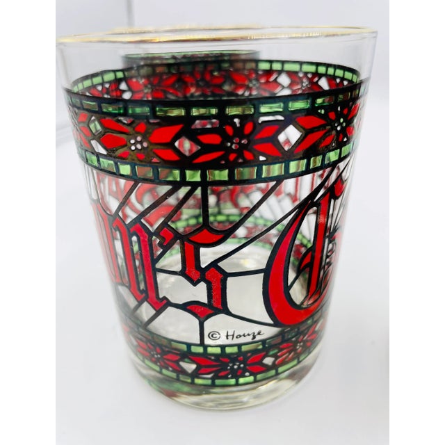 Mid-Century Modern Vintage Mid Century Houze “Seasons Greetings” Lowball Glasses - Set of 4 For Sale - Image 3 of 11