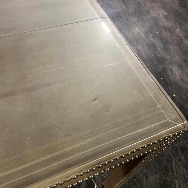 Vanguard Leather Game Table With Glass Topper For Sale - Image 9 of 10