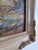 This vintage original oil painting from around the 1960s shows a peaceful lake with trees, hills, and mountains in the...