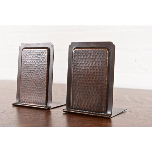 Roycroft Roycroft Arts & Crafts Hammered Copper Bookends, Circa 1920s For Sale - Image 4 of 13