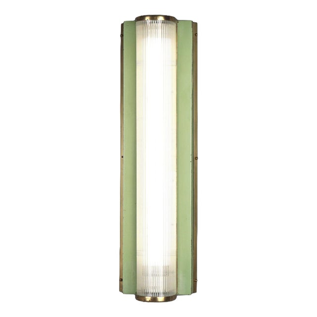 Vintage Glass Wall Lamp, 1940s For Sale