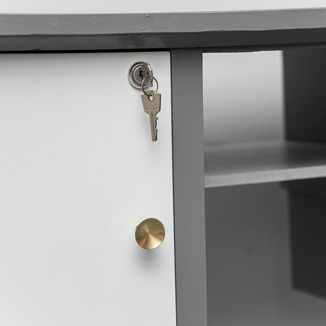 Vintage Metal and Brass Desk, 1970s For Sale - Image 4 of 11