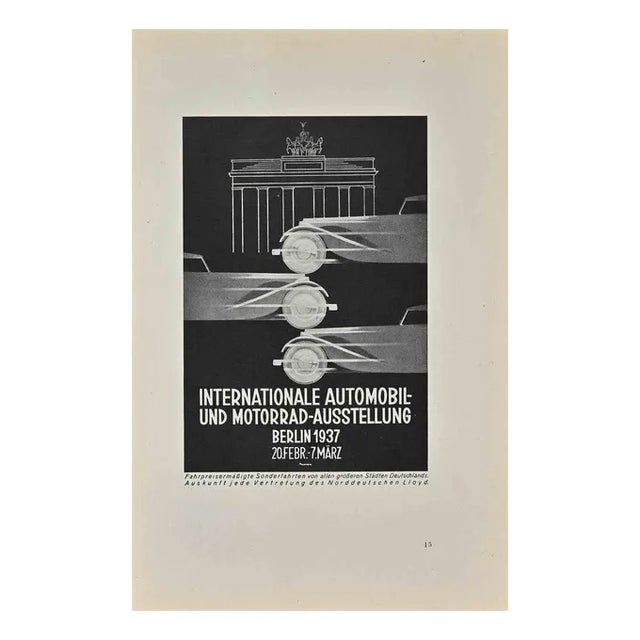 International Automobile, 1937, Offset Print For Sale