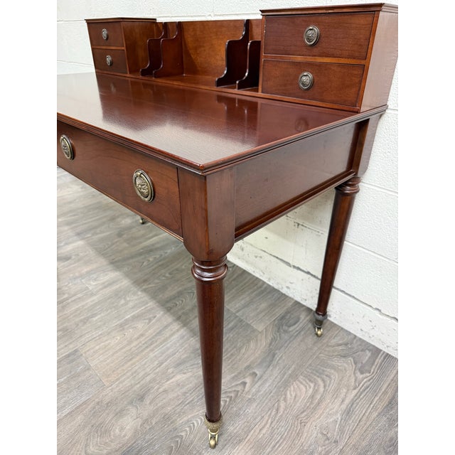 Late 20th Century Vintage Bombay Company English or Georgian Revival Style Mahogany Writing Desk For Sale - Image 5 of 12