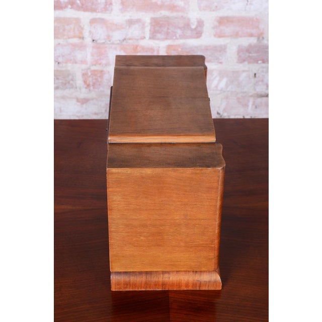 Art Deco Table Clock in Walnut, Czech, 1920s For Sale - Image 4 of 10