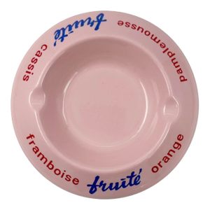 Vintage Evian Fruité Pink Glass Ashtray Catchall Dish France