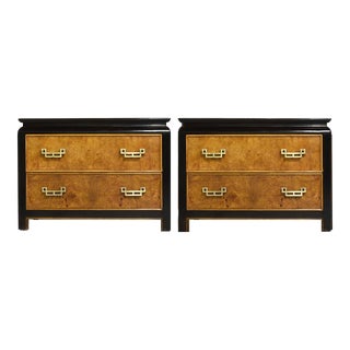 1970s Chin Hua Collection Burlwood Chests by Raymond Sabota Century Furniture - a Pair For Sale