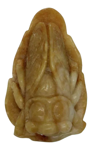 Hand Crafted Jade Pendant Yellow and White Cicada Zen Ornament Figure