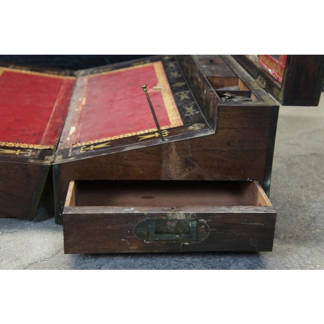 19th Century Antique English Regency Rosewood Writing Slope Box For Sale - Image 12 of 13