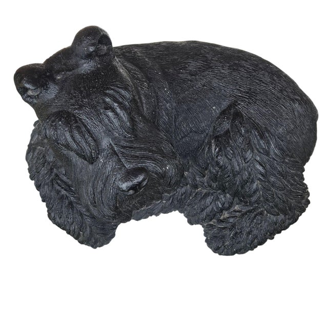 Scottish Terrier Dog Statue Black Cement Sculpture Realistic Scottie Large Vintage For Sale - Image 11 of 18