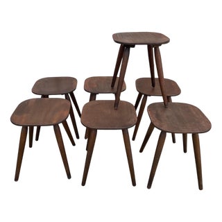 Vintage Stools, 1970s, Set of 7 For Sale