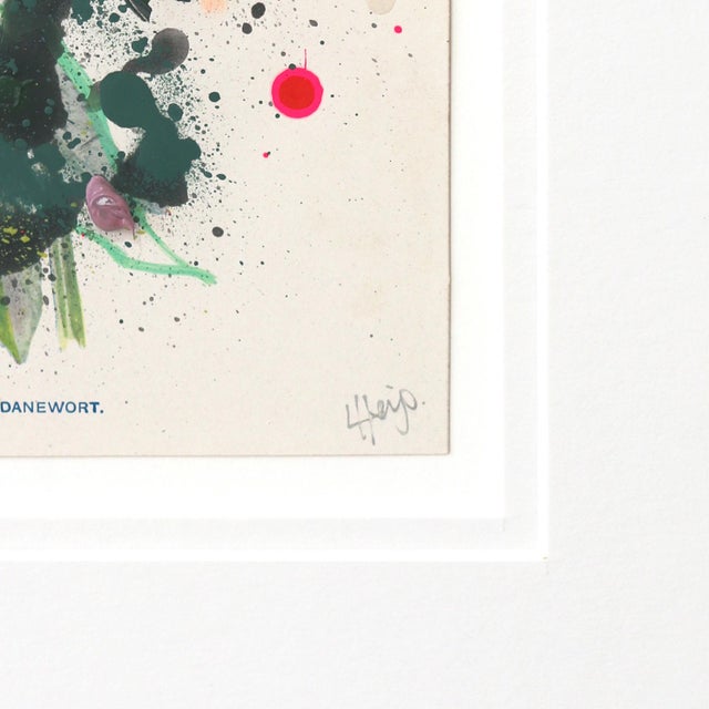 Danewort - Framed Dark Green Tone Floral Artwork on Antique Botanical Book Page Artwork by Lee Herring For Sale - Image 9 of 9