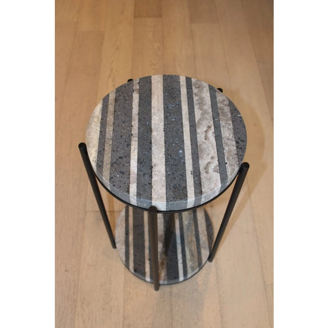 Contemporary Uttermost Stripe Accent Table For Sale - Image 3 of 6