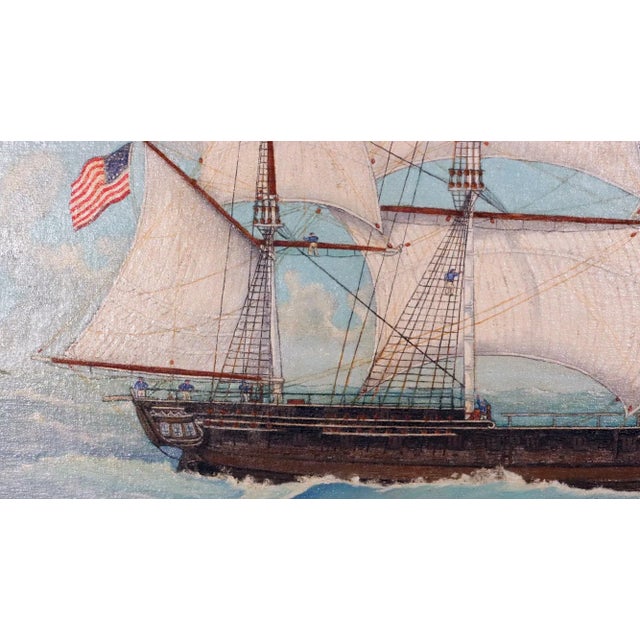 Large Marine Painting of the Frigate Essex by Will B. Robedee For Sale - Image 4 of 10