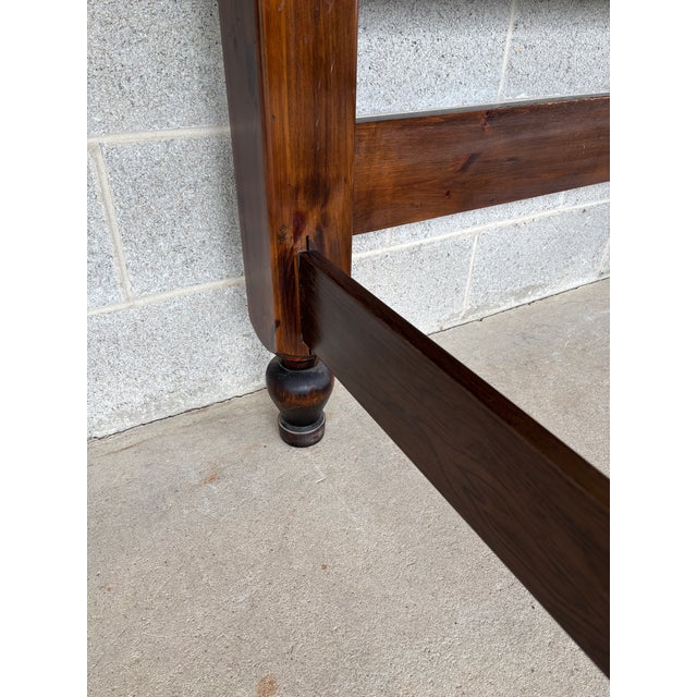 Ethan Allen Antique Pine Cannonball Style Single Bed Frame For Sale - Image 10 of 13